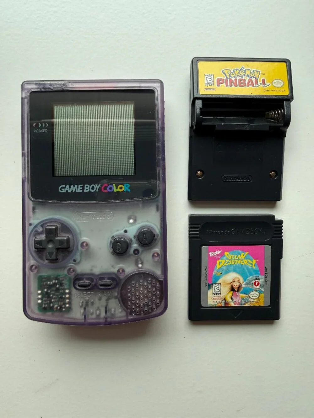 Gameboy Color Atomic Purple TESTED Working Vintage Nintendo with Games Pokemon